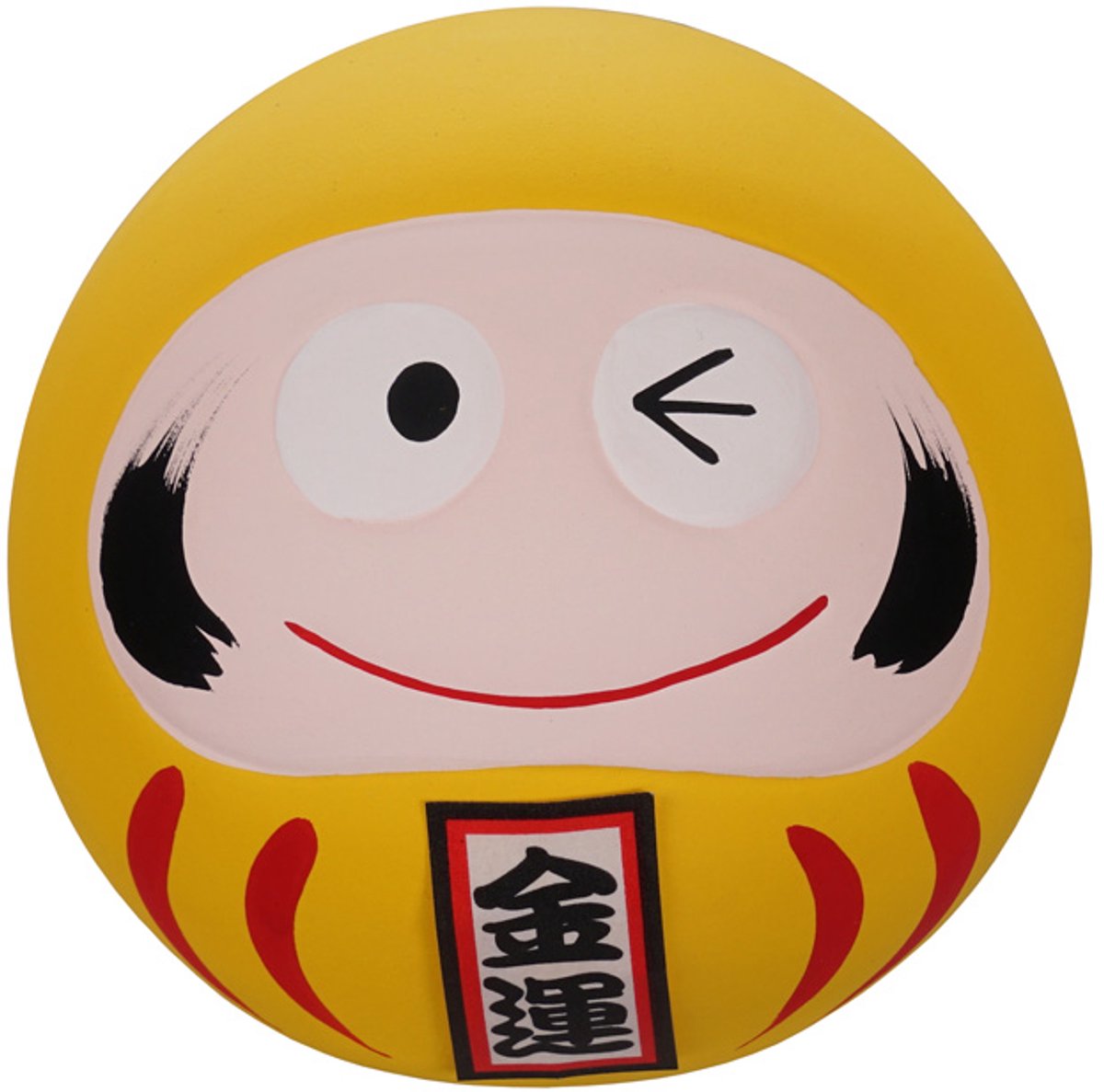 Tokyo Design Studio - Gele Daruma - Chinese Geluks Poppetjes – 6 x 6 x 6cm