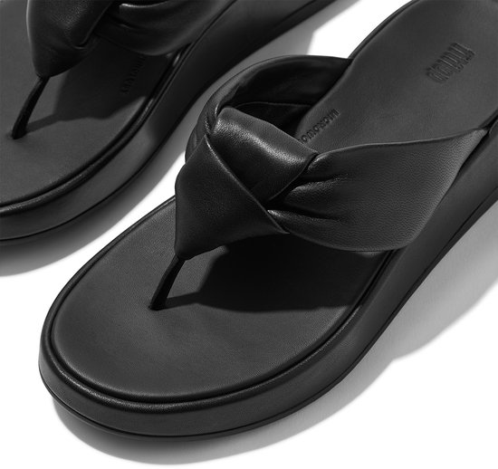 FitFlop F- Mode à plateforme en cuir souple Mode Knot NOIR - Taille 40
