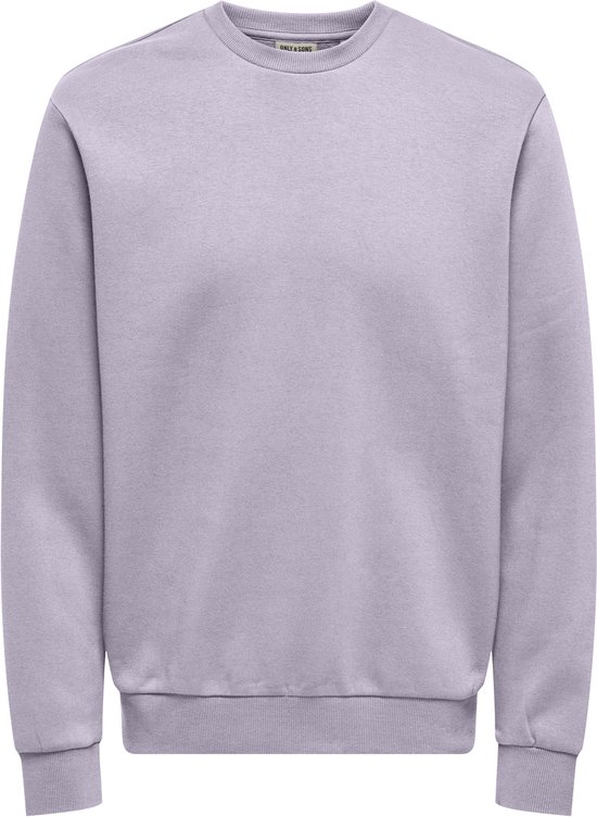 Lichtpaarse sweater met ronde hals van ONLY & SONS. Ribgebreide zoom en manchetten.