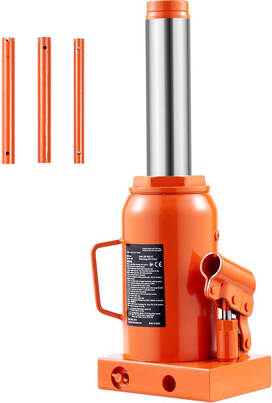 Cric hydraulique, capacité 30 tonnes, plage de levage 11,22 - 18,66 pouces, poignée 3 pièces, pour usage automobile et industriel