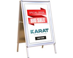 FLOORDIREKT Klantenstopper BIG SALE - DIN A1 - Stoepbord - Billboard - Posterstandaard - Hoogwaardige Dubbelzijdige Klantenstopper - Inclusief Beschermfolie - Weerbestendige Posterstandaard