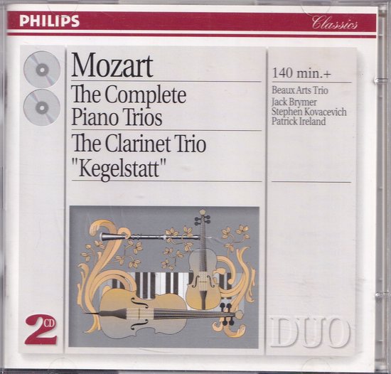 2CD The Complete Piano Trios, The Clarinet Trio - Wolfgang Amadeus Mozart - Beaux Arts trio: Jack Brymer (klarinet), Stephen Kovacevich (piano), Patrick Ireland (altviool)