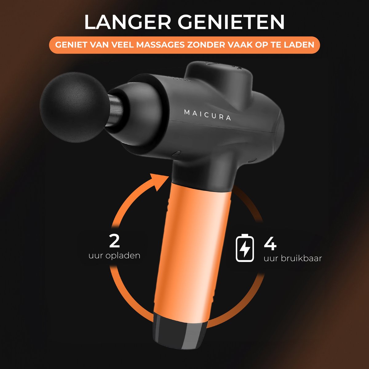 Maicura PRO SE Massage Gun met 10 koppen en 5 uur batterij thumbnail 4