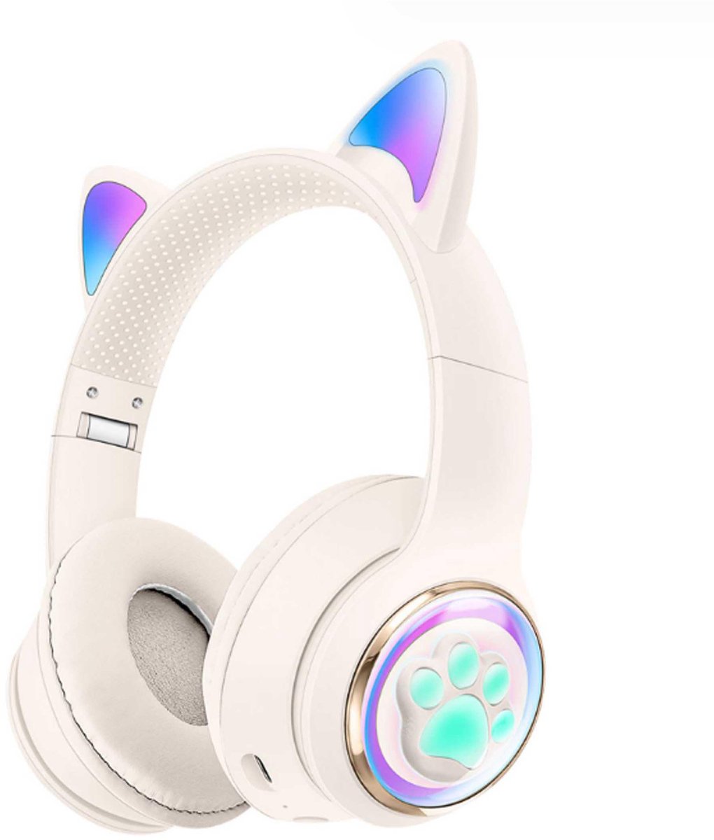 KINSI Katten Oor Gaming Bluetooth Headset-RGB verlichting-Steunt TF-kaart-Kan gesprekken beantwoorden-Comfortabele oorschelpen