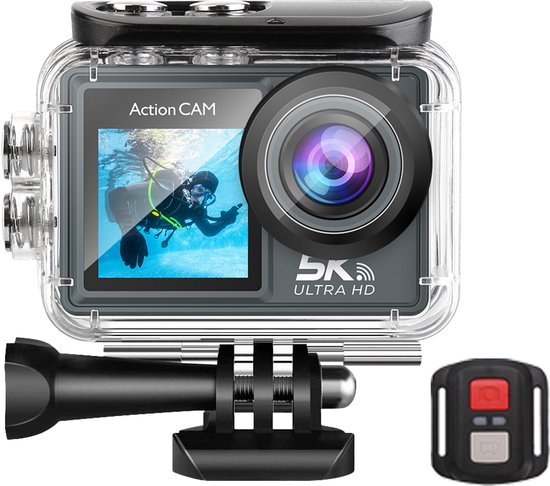 NovaWare Action Camera 5K - Vlog Camera - Onderwater Camera - Waterdicht tot 30M - Actie Camera - 24MP - Ultra 4K met 60 FPS - Beeldstabilisatie EIS - IMX sensor