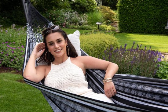 Hamac Double ' Comfort' Noir White - Zwart