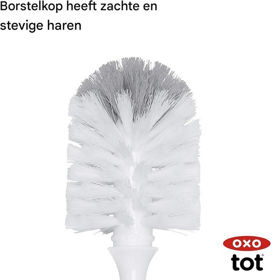 Babyflesborstel met Siliconen Speenreiniger - All-in-One Hygiëne Set- Grijs — afbeelding 3