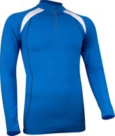Avento Sportshirt Lange Mouw - Dik Materiaal - Kobalt/Wit/Antraciet - XL