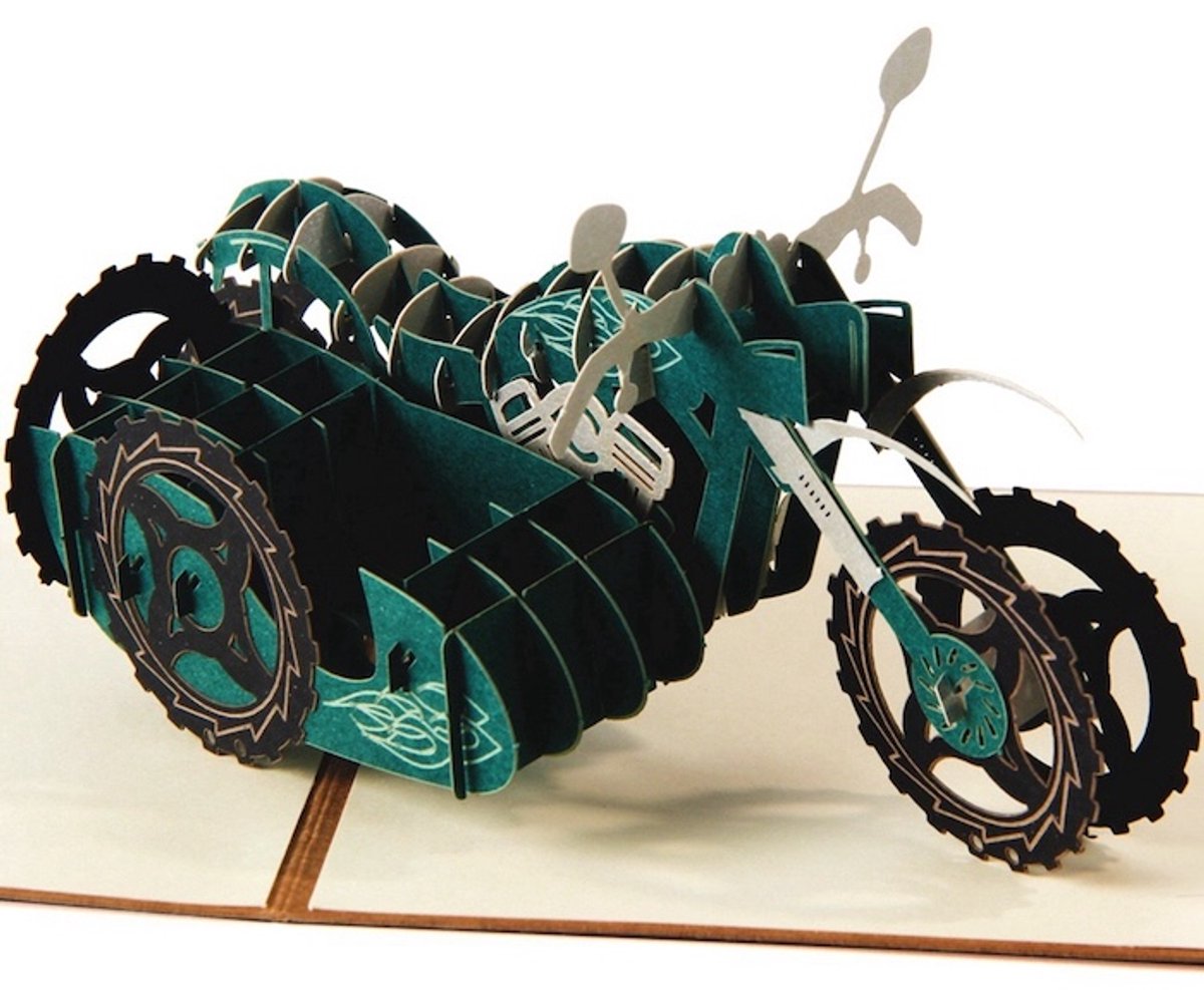 3D Cadeaubon voor Hem - Motorfietsontwerp; verjaardagskaart voor Papa, Vriend en Zoon.