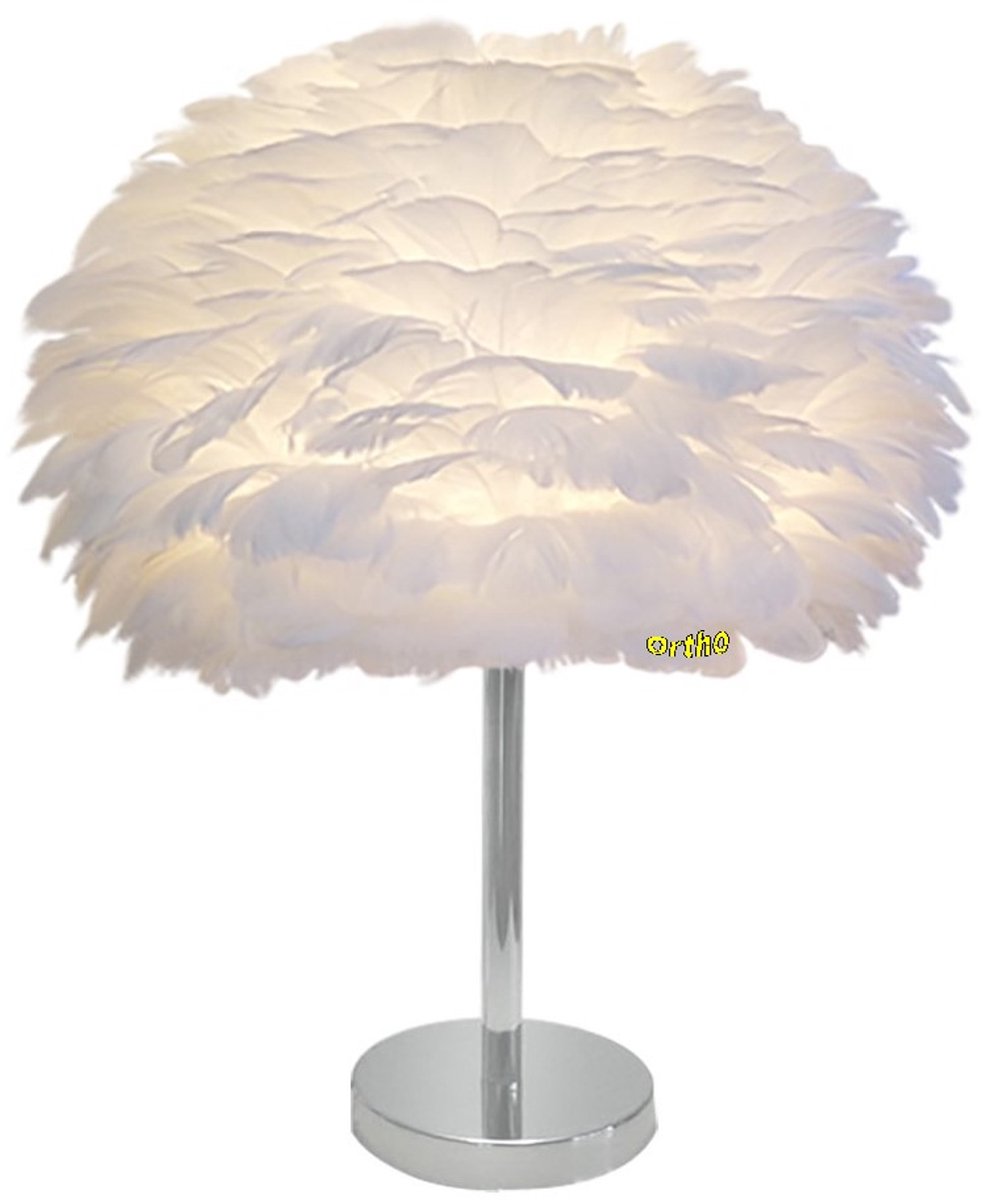 Ortho® - Verenlamp - Tafel lamp 40cm - Nachtlamp - ø 25cm - Ronde Staande Voet - R/Kl/Wit/Zilver