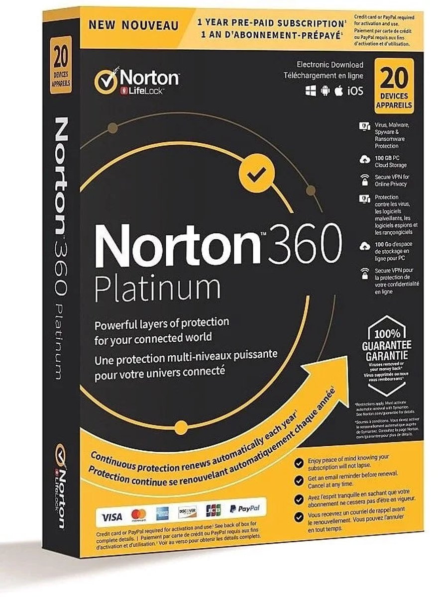 Norton 360 Platinum - 20 Apparaten - 1 Jaar
