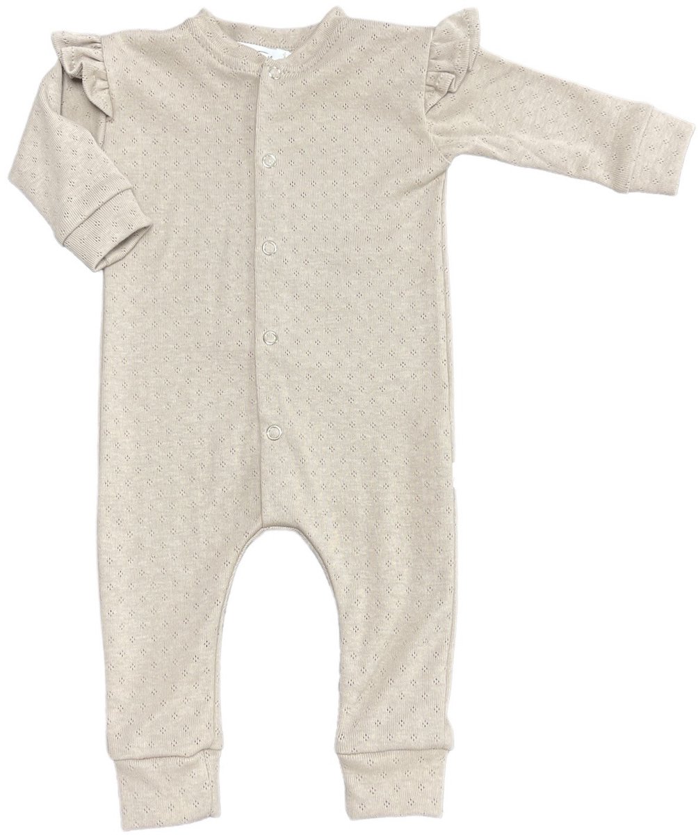 Boxpakje ruffle - Pointelle - Dark beige - maat 50/56