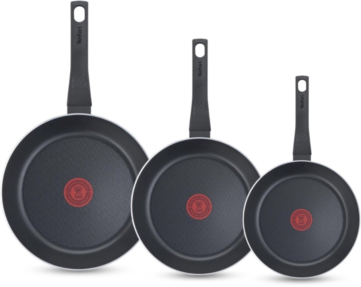Tefal Easy Cook & Clean Koekenpannenset - 24/28/32cm - Niet geschikt voor Inductie - Anti-aanbaklaag - Aluminium - Zwart van Tefal