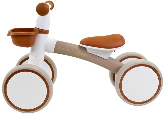 Bandits & Angels Loopfiets First Rider Sand vanaf 1 Jaar voor Jongens en Meisjes - Metaal - Beige Loop Fiets - Compact en Veilig voor Binnen en Buiten