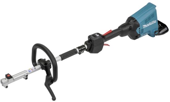 Turquoise Makita combisysteem body met zilveren steel, gebogen handgreep en bedieningspaneel.