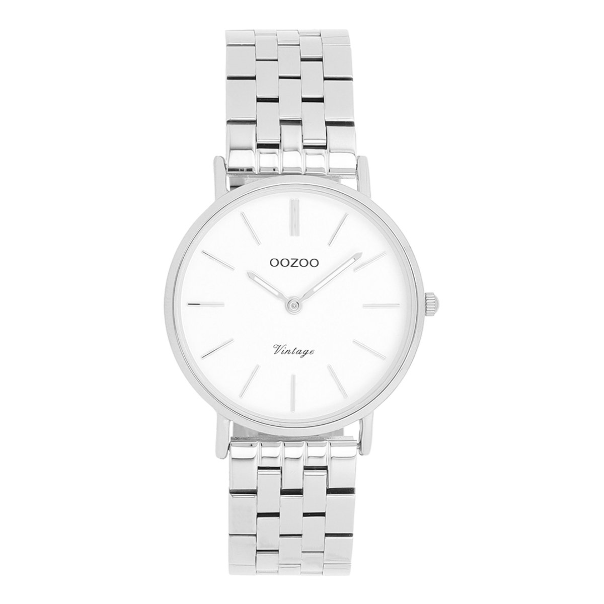 OOZOO Vintage series - Zilverkleurige horloge met roestvrijstalen armband roestvrijstalen armband - C20405