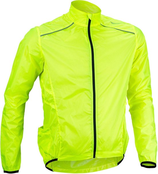 Avento Wielrenjack - Regenjas / Windjack - Lichtgewicht - Winddicht / Waterafstotend - Fluorgeel - XL