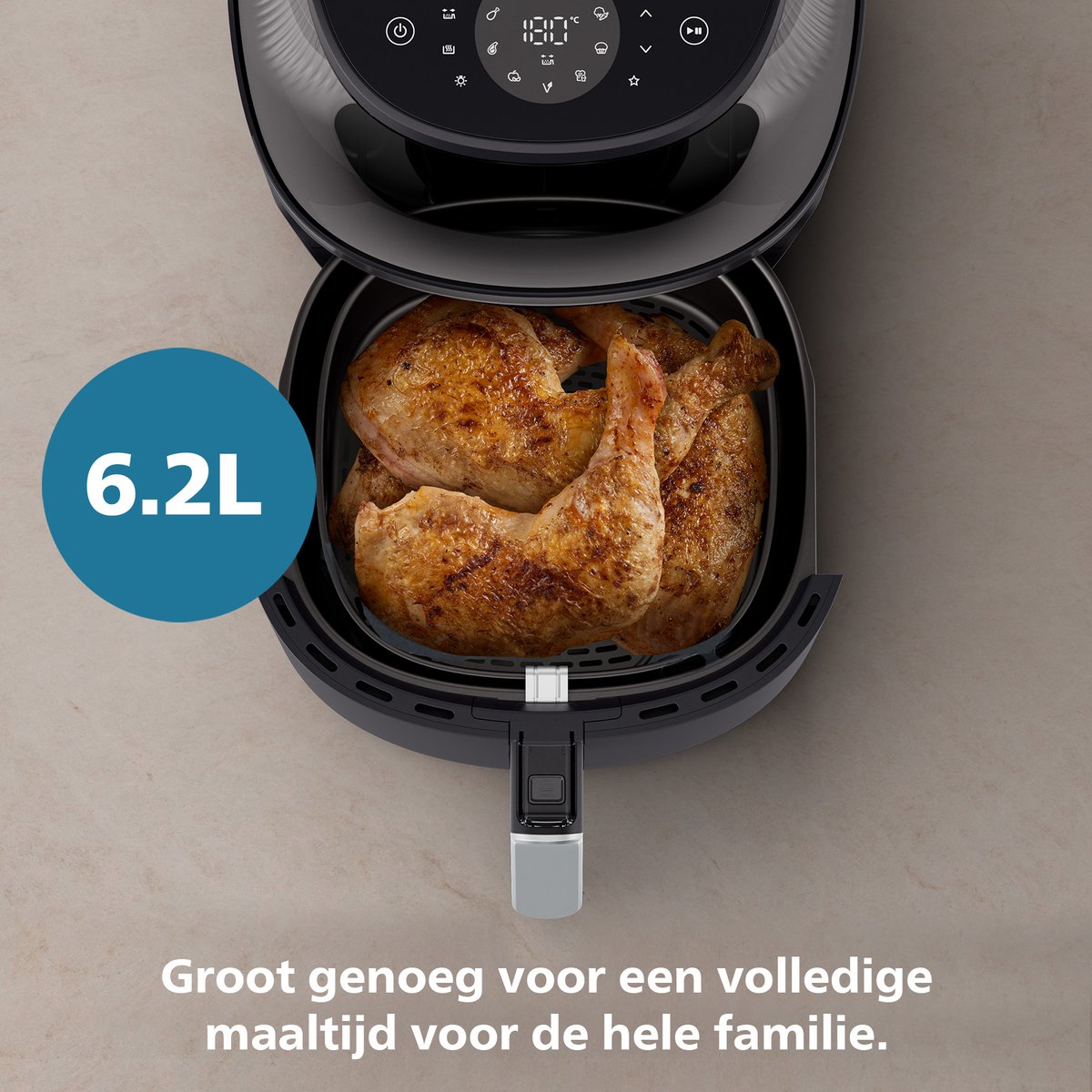 Philips 3000 Series Airfryer - NA331/00 - Kijkvenster - RapidAir Plus - 6.2L - Tot 5 Personen - Zwart — afbeelding 7