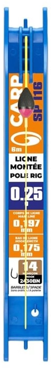 Garbolino Klaagemaakt Lijntje Competition SP I16 (6m) - Maat : Dobber 0.75g - Fluoro Power 0.217mm - Fluoro Power 0.197mm - Haak 12 (2430BN)