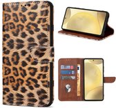 Multimedia & Accessoires Lederen Book Case Hoesje geschikt voor Samsung Galaxy A56 5G/Samsung Galaxy A36 5G – Luipaard – Bruin -Telefoonhoesje – Met Stand – Kaarthouder – Pasjes Houder – Magneet Sluiting – Bookcase