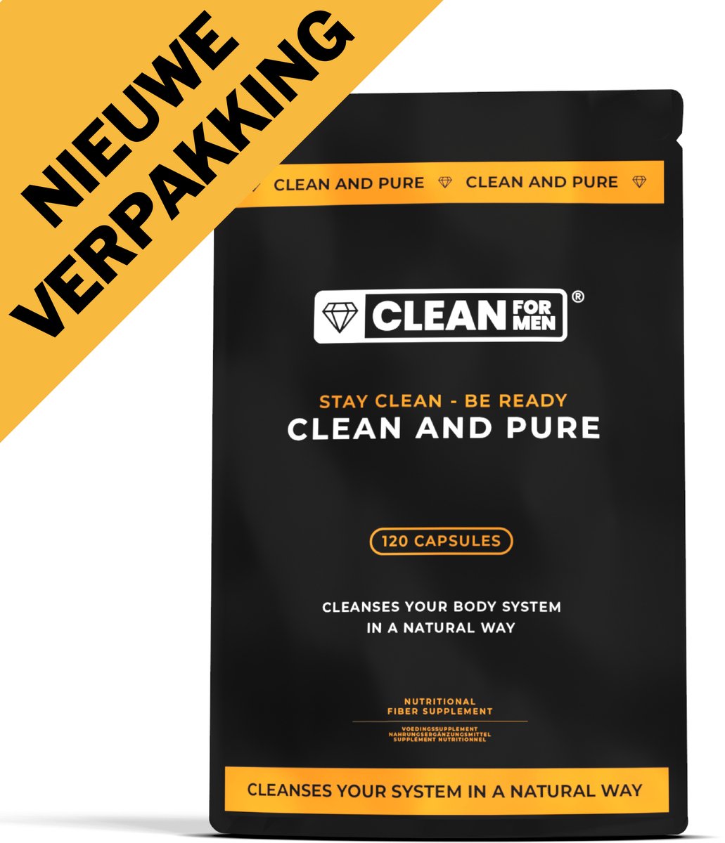 Goedkoopste Clean and Pure for Men 120 capsules | Vezel supplement met Psyllium Husk | 8 natuurlijke ingrediënten | 100 natuurlijke darmreiniging voor mannen
