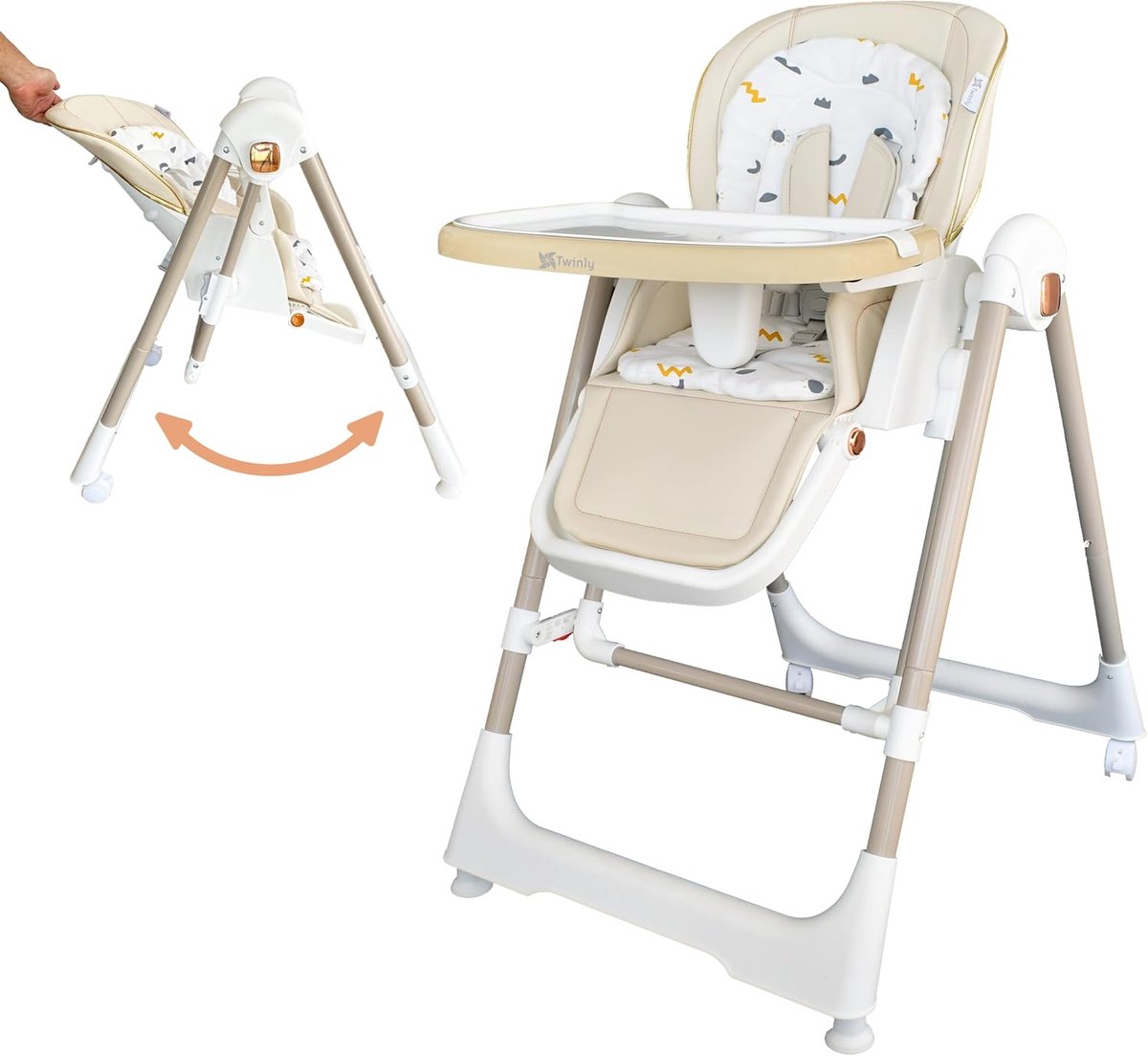 Image of 3-in-1 Meegroei Kinderstoel - Multifunctioneel voor Baby's, Schommel, Wip en Stoel (Kantelbaar, Opvouwbaar, Verstelbaar)