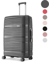 SKYCASES Grande Valise de Voyage à Roues - Serrure à Combinaison - 46x28x76 cm - 98L - Anthracite