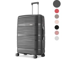 SKYCASES Travel One - 28-inch Grote Reiskoffer - Cijferslot - 50 × 29 × 77 cm - 98L - Lichtgewicht, Waterdicht & Duurzaam - XL Rolkoffer Groot - Antraciet