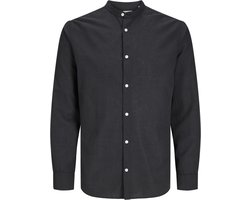 JACK&JONES JJEBREEZE LINEN BLEND BAND SHIRT LS SN Heren Overhemd - Black