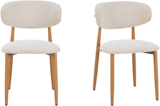 Chaises de salle à manger Celia - tissu beige - lot de 2 - look confortable et élégant