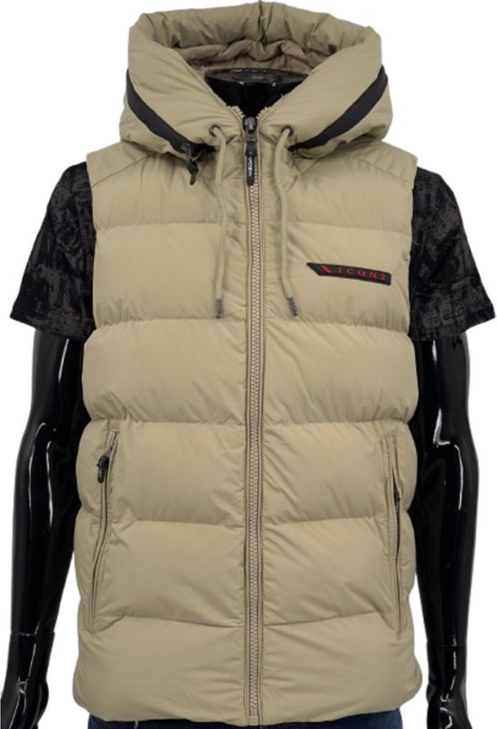 ICON2® Bodywarmer Heren - Zomerjas Heren - Tussenjas Heren - Winddicht - Waterdicht - Luxe Lichtgewicht Bodywarmer - Beige - Maat M