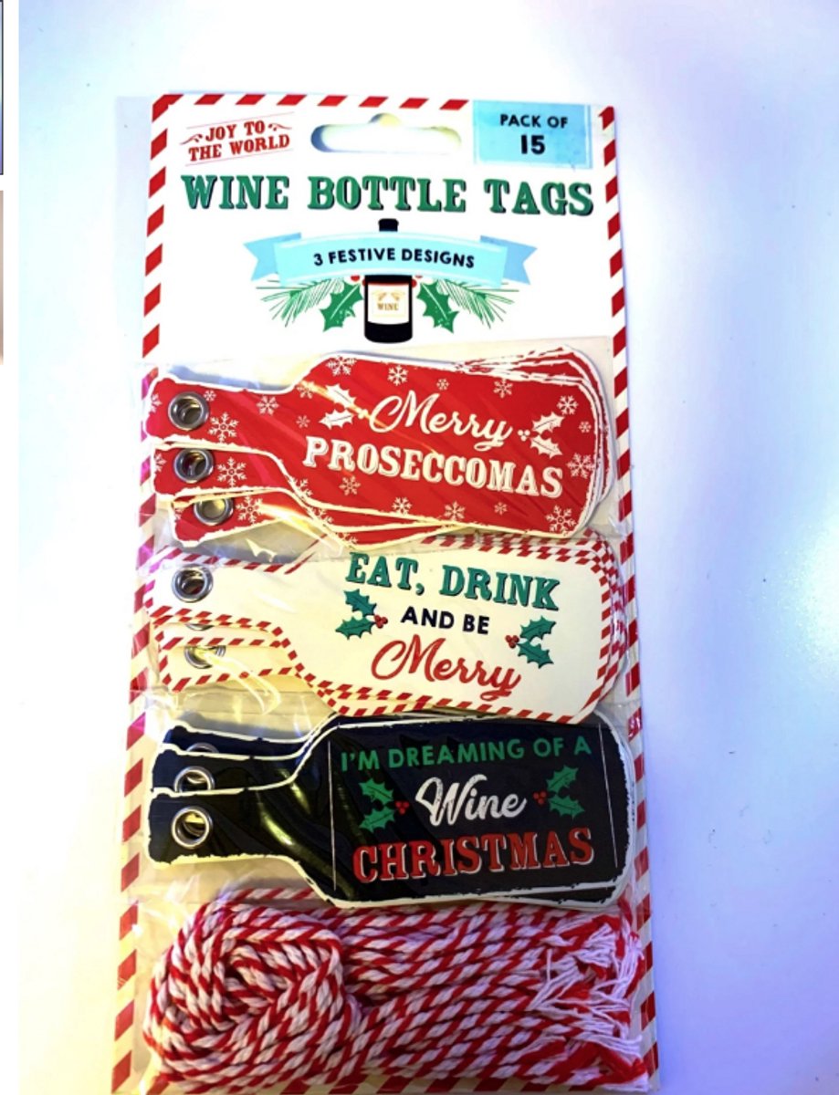 CGB Giftware Joy to the World Wine Bottle Tags