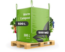 Wormenmest – Vermicompost - Wormencompost (Bigbag 500 Liter – voor 500m2) - Organifer