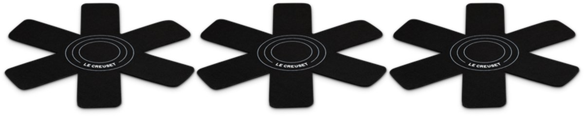 Le Creuset Pannenbeschermers Set van 3 Zwart