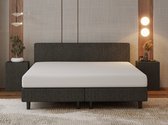 Nessa® - Boxspring Bjorn Anthracite 180x200 - Matelas Comfort en mousse froide HR45 de 20 cm d'épaisseur inclus