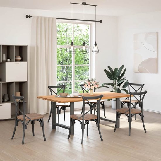 vidaXL Eikenhouten Tafel - Eetkamertafel - Eettafel rechthoekig ...