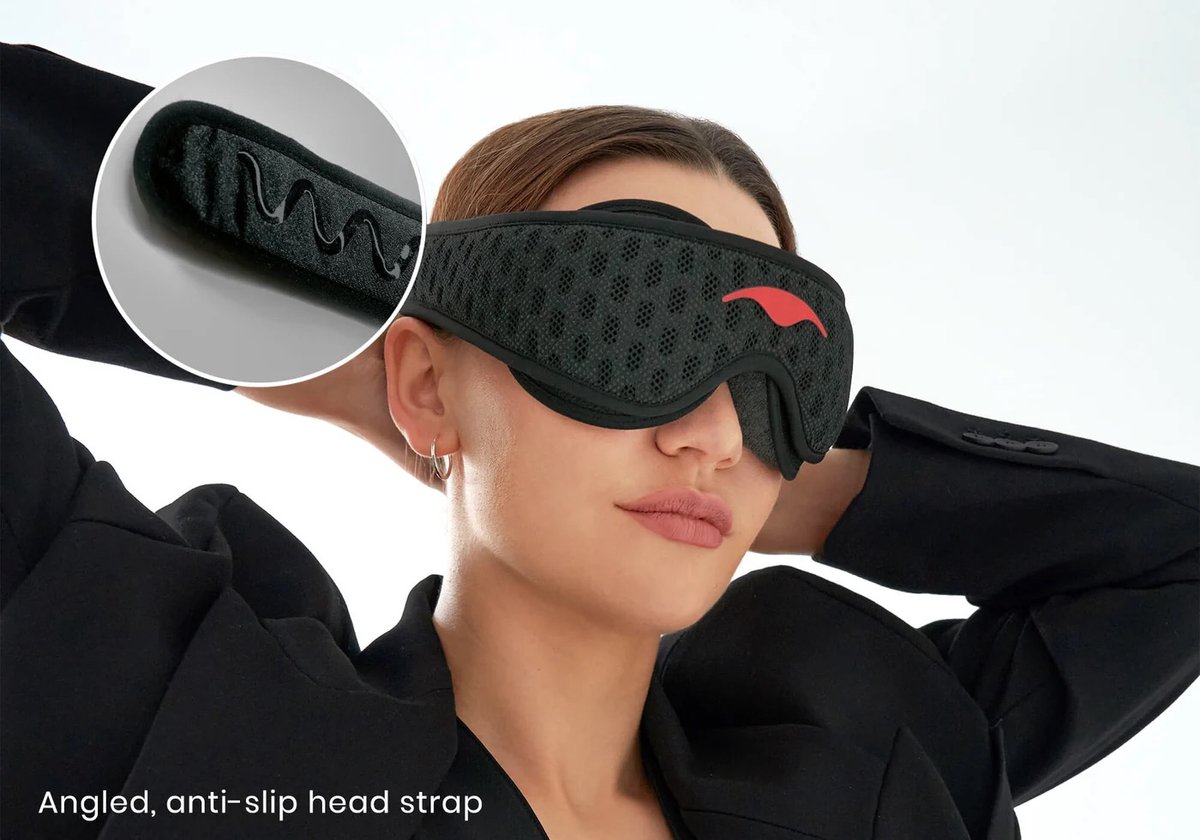 Manta Sleep Mask PRO - 100% verduisterend slaapmasker voor zijslapers - Carbon Black Limited Edition - ademend en comfortabel voor slapen/reizen/dutjes/ploegendienst. Ventilerend & ultrazacht. — afbeelding 8