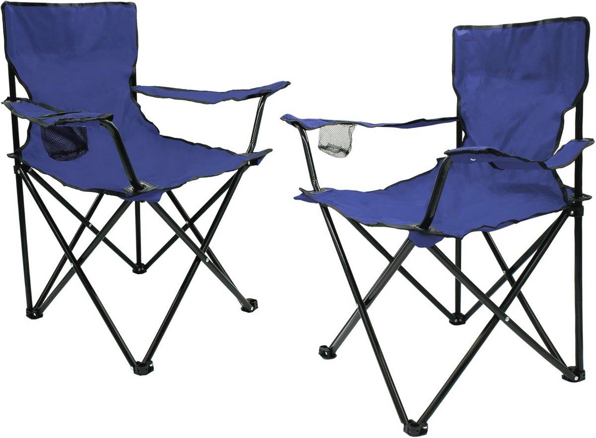 Klapstoel set van 2 met bekerhouder - Inklapbare campingstoelen voor festival, tuin en vrije tijd - Belastbaar tot 100 kg