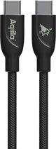 Câble de charge Aqiila USB-C vers USB-C 240W, 480Mbps, câble de chargement rapide PD, 1 mètre, tressé, Cablebird CB11 Zwart