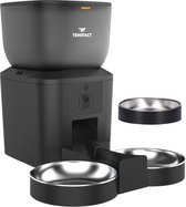 Automatische Voerbak Kat - Voerautomaat Kat met Camera - 2 in 1 Enkel en Duo Bak - Voerbak Kat - Zwart - Tensfact®