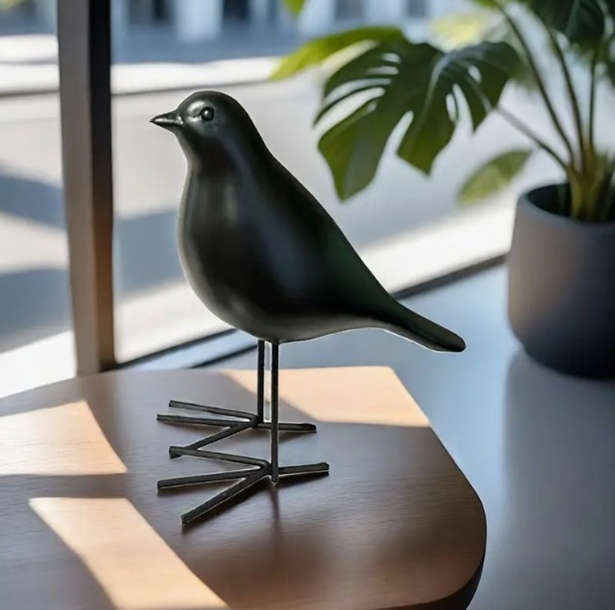 Zwarte Vogel Metaal - Ornament - Abstract - Duif - Vredesduif - Dier - Sculptuur - Outdoor - Decoratie - Koffiehuis - Woonkamer - Kantoor - DH collection