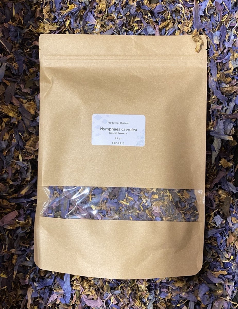 Blauwe Lotus - 75gr gedroogde bloemen - Waking Herbs (Blue Lotus / Nymphaea caerulea) - Blauwe Lotus Thee