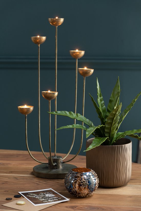 J-Line cache-pot Gen - céramique - ocre - XL - 2 pièces - Ø 26.5 cm