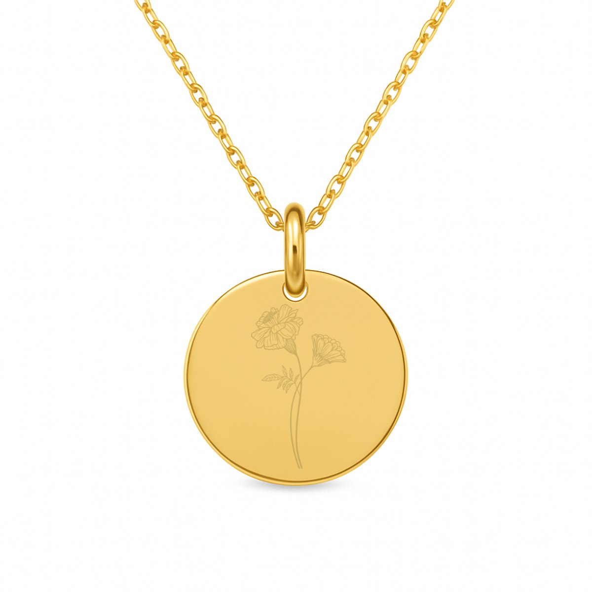Lovelockers® | Geboorte Bloem ketting | Oktober | Stainless Steel | Goudkleurig | Geboorte Maand | Kraamcadeau | Geboorte cadeau | Cadeautje voor haar | Bloemen ketting