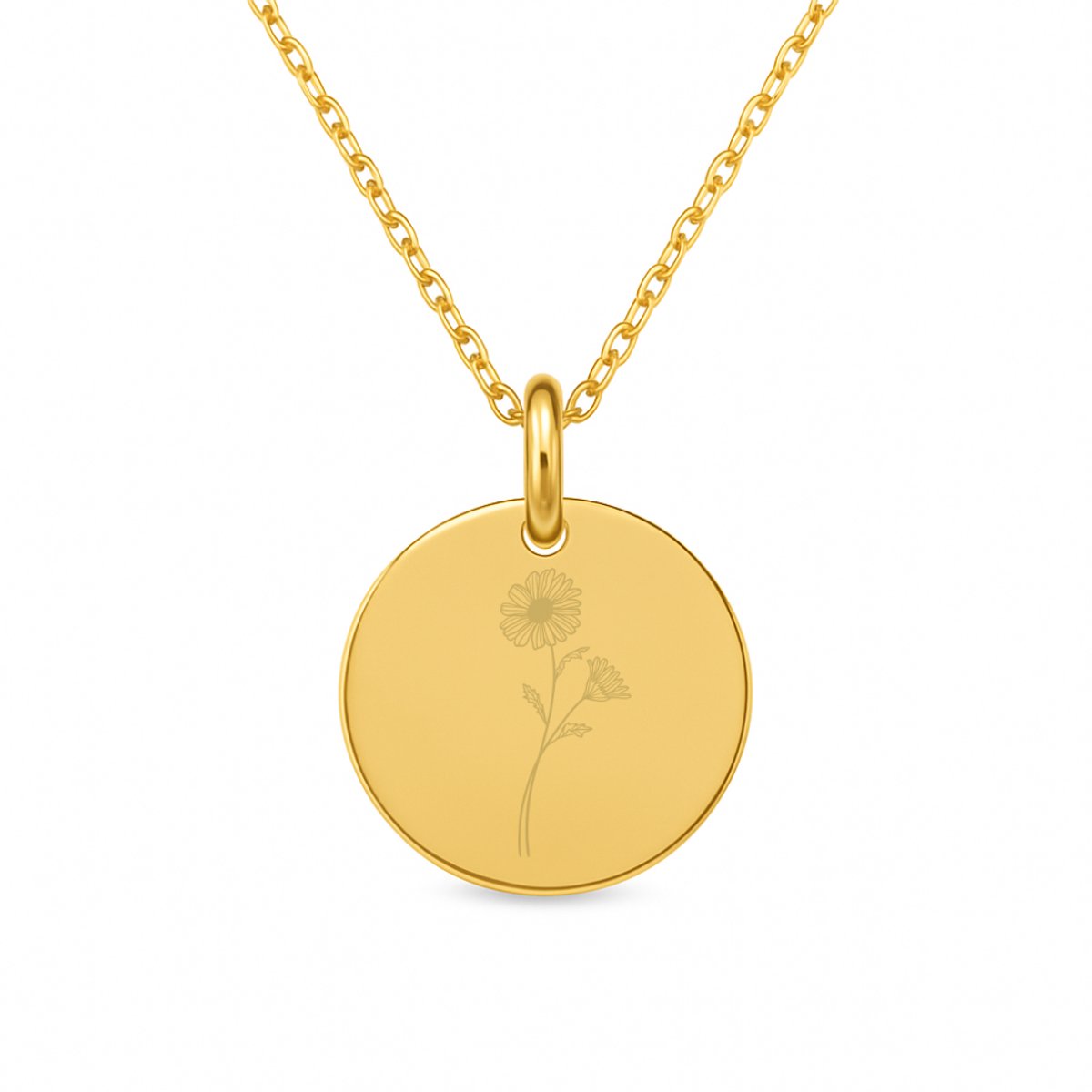Lovelockers® | Geboorte Bloem ketting | April | Stainless Steel | Goudkleurig | Geboorte Maand | Kraamcadeau | Geboorte cadeau | Cadeautje voor haar | Bloemen ketting