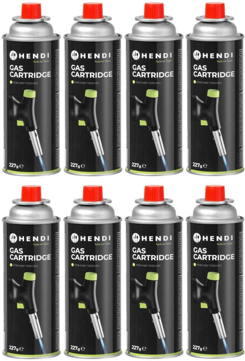 Hendi Gasbussen Butaan Navulling - 227g - Set van 8