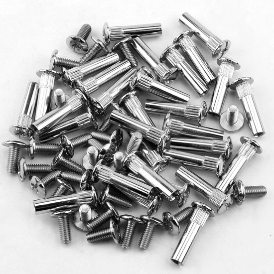 Foto: 30 stuks m6 verbindingsschroeven 32 42 mm voor meubelmontage inclusief 15 meubelschroeven en 15 dopschroeven