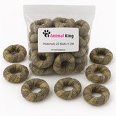 Animalking Kauwstaaf Vis Donut Hond - 25 stuks 9 CM - Hondensnacks Gedroogd Kauwbot Vis - Kabeljauwhuid