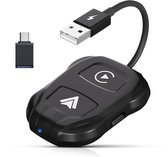 CarMe Luxe 2-in-1 Car Dongle - Draadloos CarPlay & Android Auto - 2024 Model - Zwart