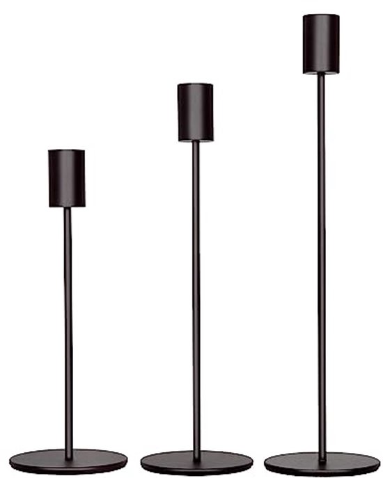 Set de 3 bougeoirs Wonix - Bougeoirs - Bougeoirs - Accessoires décoratifs - Groot et Klein Chandeliers - Métal - Zwart